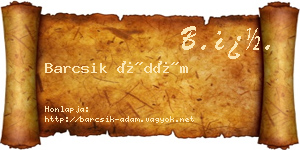 Barcsik Ádám névjegykártya