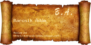 Barcsik Ádám névjegykártya